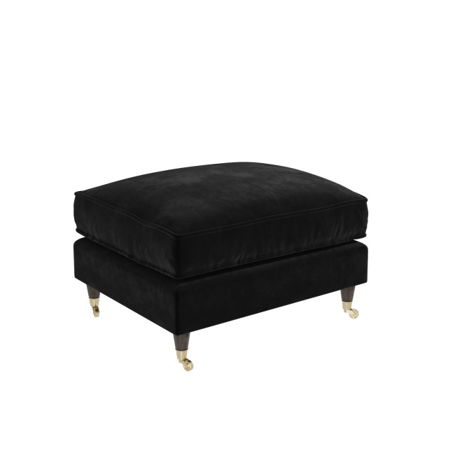 ALMOST PERFECT - Large Black Velvet Footstool - Payton