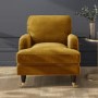 Mustard Velvet Armchair and Footstool Set - Payton