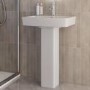 1000 x 800mm Chrome Rectangular Sliding Door Shower Enclosure Suite with Toilet and Basin - Carina