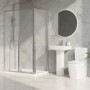 1200 x 800mm Chrome Rectangular Sliding Door Shower Enclosure with Side Panel Suite with Toilet and Basin - Carina