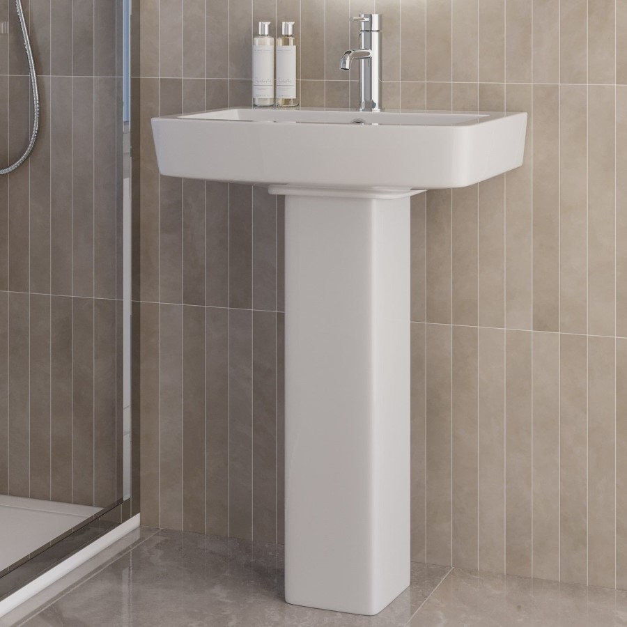 1200 x 800mm Chrome Rectangular Sliding Door Shower Enclosure with Side Panel Suite with Toilet and Basin - Carina