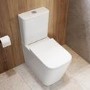 1200 x 800mm Chrome Rectangular Sliding Door Shower Enclosure Suite with Toilet and Basin - Carina