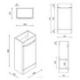 400mm Black Freestanding Cloakroom Right Hand Vanity Unit with Basin - Pendle