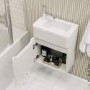 400mm Beige Wall Hung Cloakroom Right Hand Vanity Unit with Basin - Pendle