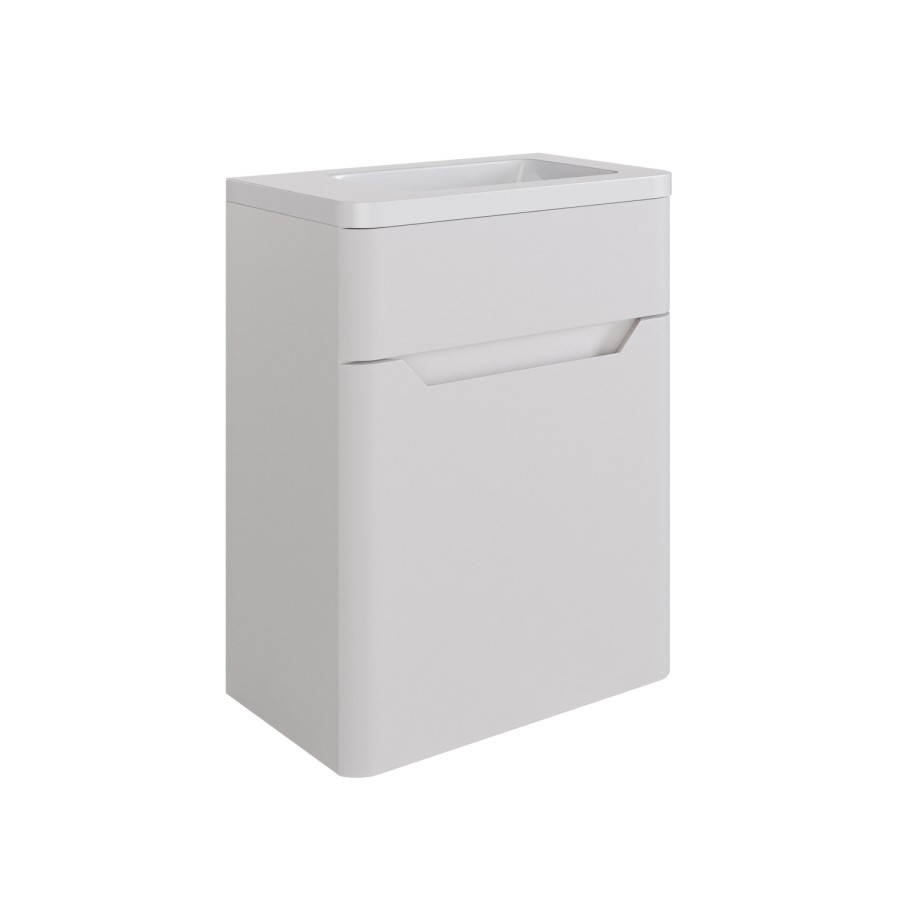 400mm Beige Wall Hung Cloakroom Right Hand Vanity Unit with Basin - Pendle