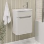 400mm Beige Wall Hung Cloakroom Left Hand Vanity Unit with Basin - Pendle