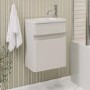 410mm Beige Wall Hung Cloakroom Vanity Unit with Basin - Pendle