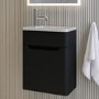 400mm Black Wall Hung Cloakroom Right Hand Vanity Unit with Basin - Pendle