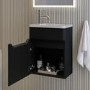 400mm Black Wall Hung Cloakroom Right Hand Vanity Unit with Basin - Pendle