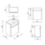 400mm Black Wall Hung Cloakroom Right Hand Vanity Unit with Basin - Pendle
