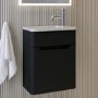 400mm Black Wall Hung Cloakroom Left Hand Vanity Unit with Basin - Pendle