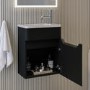 400mm Black Wall Hung Cloakroom Left Hand Vanity Unit with Basin - Pendle