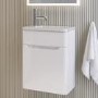 400mm White Wall Hung Cloakroom Right Hand Vanity Unit with Basin - Pendle