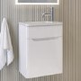 400mm White Wall Hung Cloakroom Left Hand Vanity Unit with Basin - Pendle