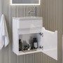 400mm White Wall Hung Cloakroom Left Hand Vanity Unit with Basin - Pendle