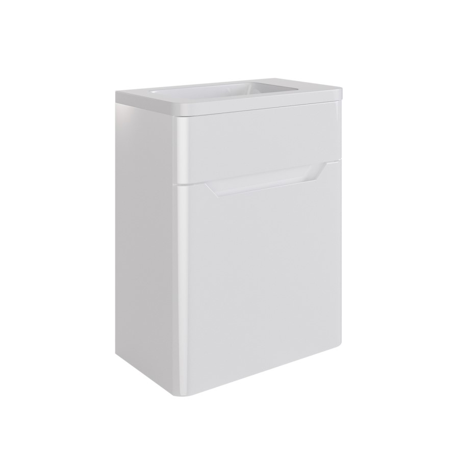 400mm White Wall Hung Cloakroom Left Hand Vanity Unit with Basin - Pendle