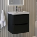 BUN/PEN496BWH/100708 500mm Black Wall Hung Vanity Unit with Basin - Pendle