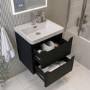 500mm Black Wall Hung Vanity Unit with Basin - Pendle