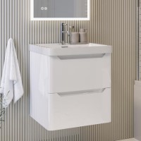 500mm White Wall Hung Vanity Unit with Basin - Pendle
