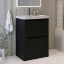 BUN/PEN596BFS/100717 600mm Black Freestanding Vanity Unit with Basin - Pendle