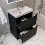 600mm Black Freestanding Vanity Unit with Basin - Pendle