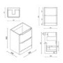 600mm Black Freestanding Vanity Unit with Basin - Pendle