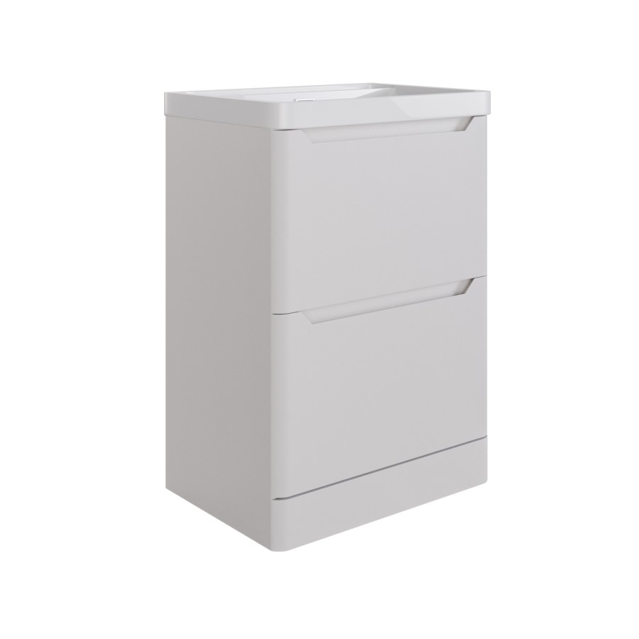 600mm Beige Freestanding Vanity Unit with Basin - Pendle
