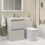 1100mm Beige Toilet and Sink Unit with Square Toilet - Pendle