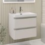 600mm Beige Wall Hung Vanity Unit with Basin - Pendle