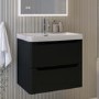 600mm Black Wall Hung Vanity Unit with Basin - Pendle