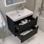 600mm Black Wall Hung Vanity Unit with Basin - Pendle