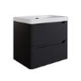 600mm Black Wall Hung Vanity Unit with Basin - Pendle
