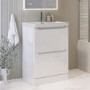 600mm White Freestanding Vanity Unit with Basin - Pendle