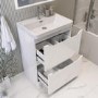 600mm White Freestanding Vanity Unit with Basin - Pendle