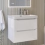 600mm White Wall Hung Vanity Unit with Basin - Pendle