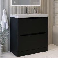 800mm Black Freestanding Vanity Unit with Basin - Pendle
