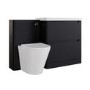 1300mm Black Toilet and Sink Unit with Round Toilet - Pendle