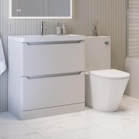 1300mm Beige Toilet and Sink Unit with Round Toilet - Pendle