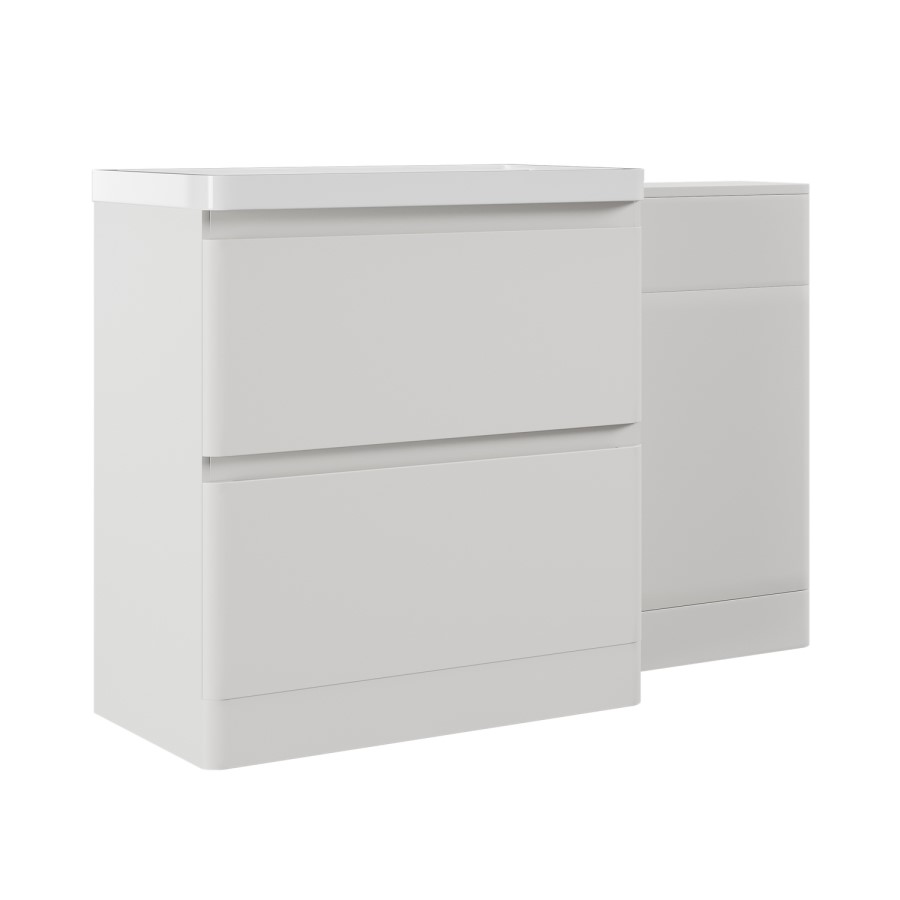 1300mm Beige Toilet and Sink Unit with Square Toilet - Pendle