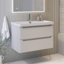 BUN/PEN796BGWH2/100721 800mm Beige Wall Hung Vanity Unit with Basin - Pendle