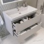 800mm Beige Wall Hung Vanity Unit with Basin - Pendle