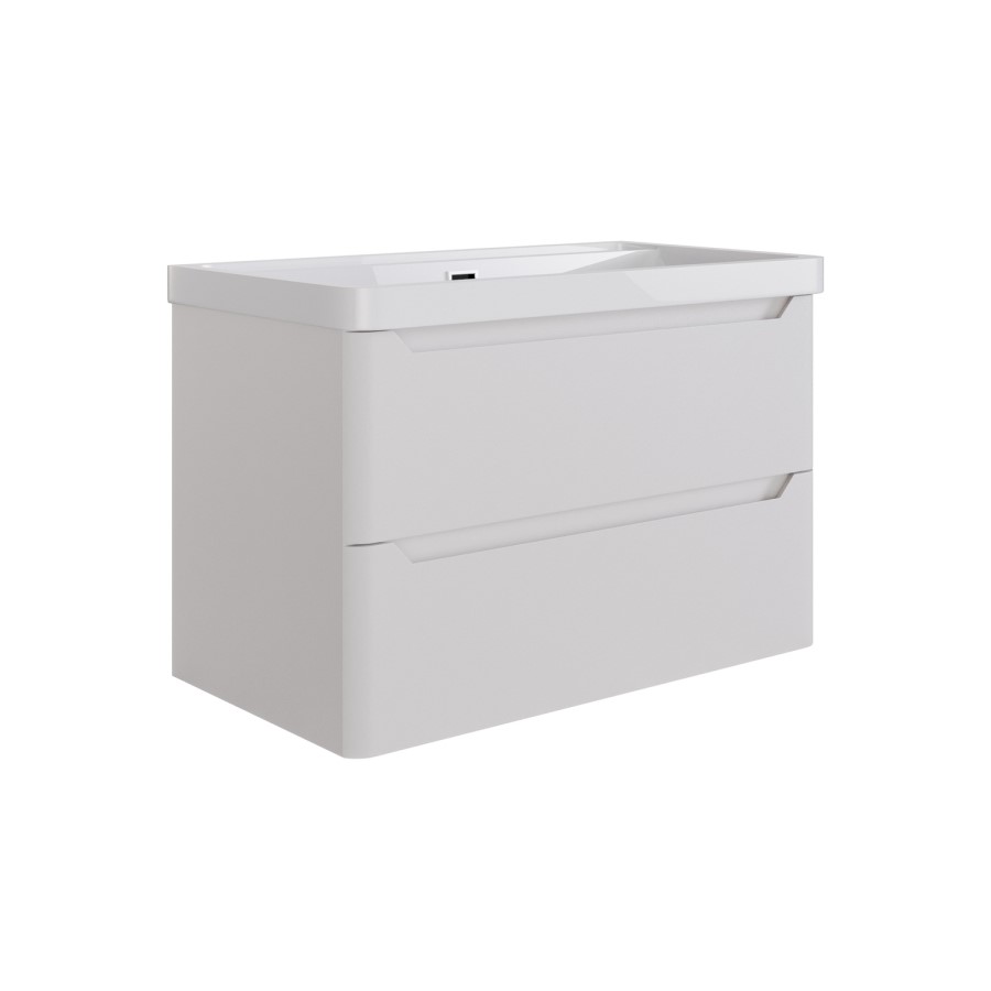800mm Beige Wall Hung Vanity Unit with Basin - Pendle