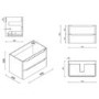 800mm Beige Wall Hung Vanity Unit with Basin - Pendle