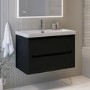 800mm Black Wall Hung Vanity Unit with Basin - Pendle