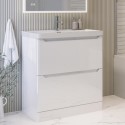 BUN/PEN796WFS/100722 800mm White Freestanding Vanity Unit with Basin - Pendle