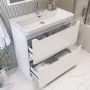 800mm White Freestanding Vanity Unit with Basin - Pendle