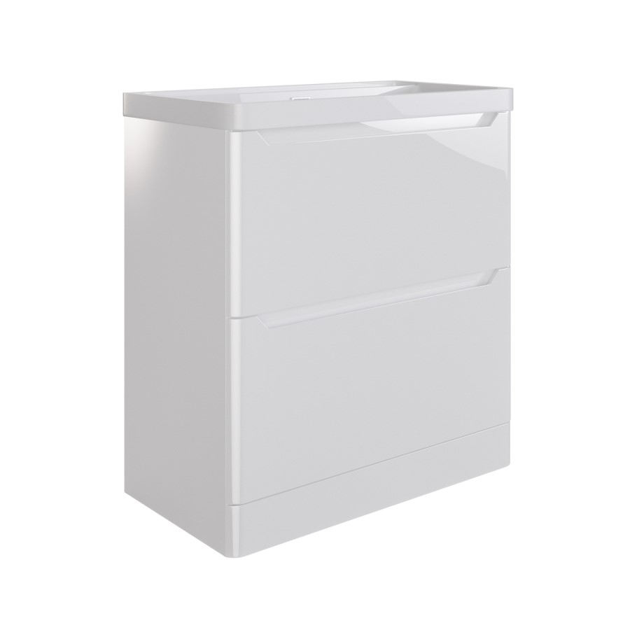 800mm White Freestanding Vanity Unit with Basin - Pendle