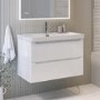 800mm White Wall Hung Vanity Unit with Basin - Pendle