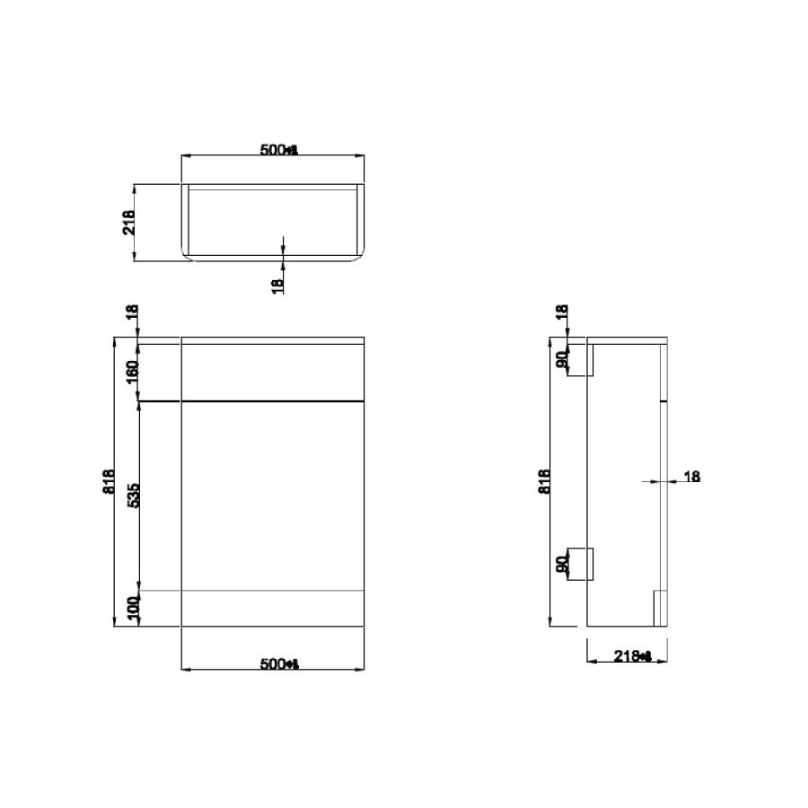 1300mm Black Toilet and Sink Unit with Square Toilet - Pendle