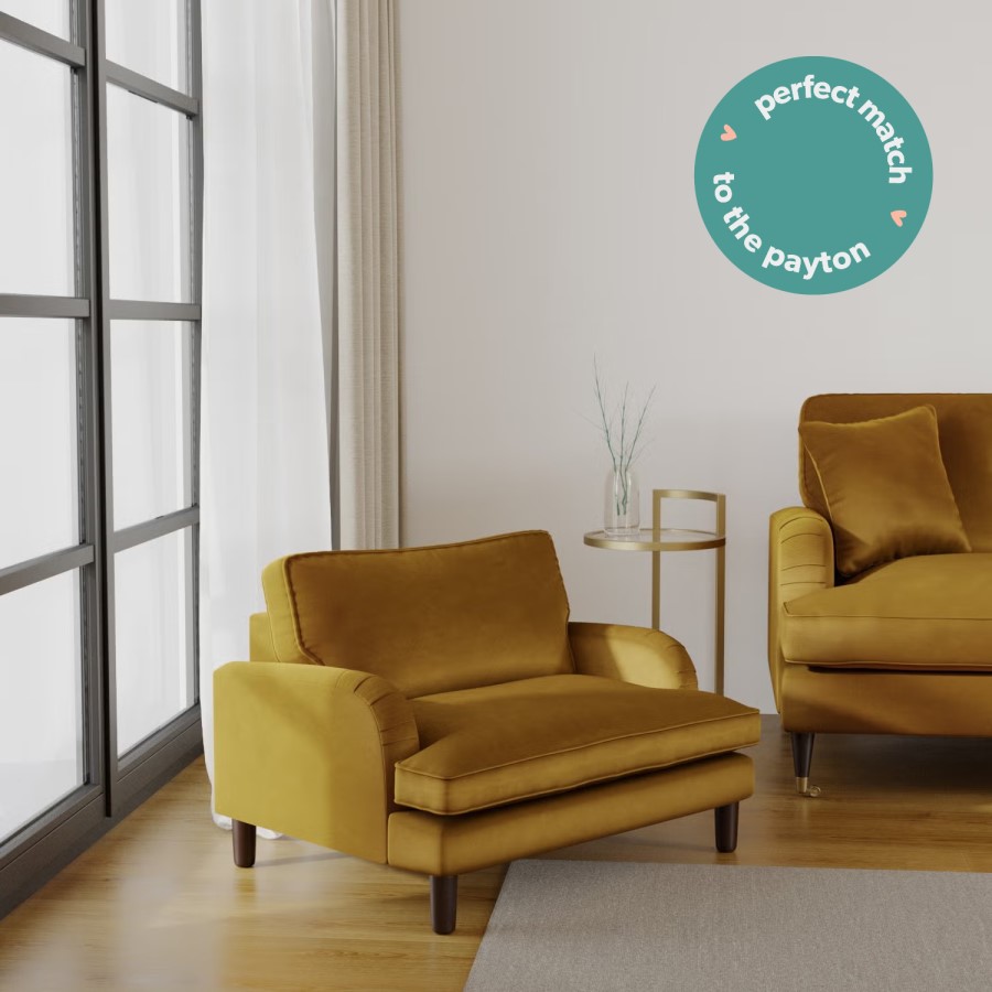 Payton Mustard Yellow Velvet Pet Sofa - Suitable for Dogs & Cats